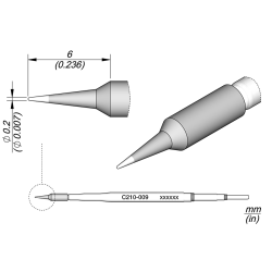 JBC C210 009 TIP CARTRIDGE 0.2 mm Cartridge Conical Diam. 0.2