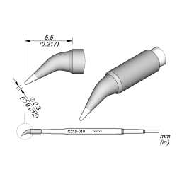 JBC C210 010 TIP CARTRIDGE 0.3 mm Conical Bent Diam. 0.3