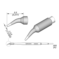 JBC C210 014 TIP CARTRIDGE 0.5 mm Conical Bent Diam. 0.5