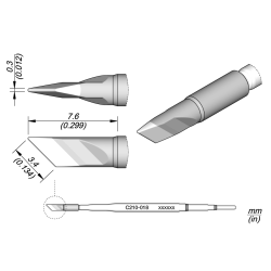 JBC C210 018 TIP CARTRIDGE A = 3.4 mm B = 0.3 mm Cartridge Knife 3.4 x 0.3