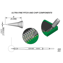 JBC C210 020 SOLDER TIP 0.1 mm Cartridge Conical Diam. 0.1