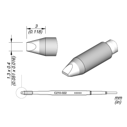 JBC C210 022 TIP CARTRIDGE 1.3 x 0.4 mm Cartridge Chisel 1.3 x 0.4