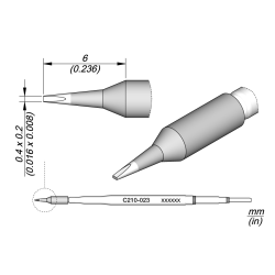 JBC C210 023 TIP CARTRIDGE 1.3 x 0.4 mm Cartridge Chisel 0.4 x 0.2