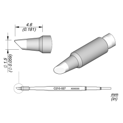 JBC C210 027 TIP CARTRIDGE 1.5 mm Cartridge Bevel Diam. 1.5