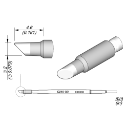 JBC C210 031 TIP CARTRIDGE 2 mm Cartridge Bevel Diam. 2