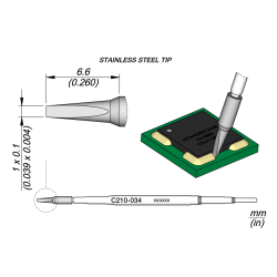 JBC C210 034 TIP CARTRIDGE 2 mm Cartridge Conformal Coating Removal 1mm (not for soldering)