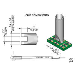 JBC C245 017 TIP CARTRIDGE A = 2.2 mm Cartridge Chip 2.2 S1