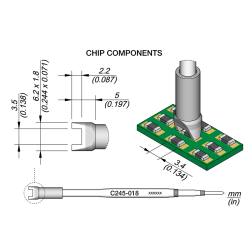 JBC C245 018 TIP CARTRIDGE A = 3.4 mm Cartridge Chip 3.4