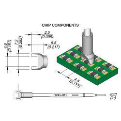 JBC C245 019 TIP CARTRIDGE A = 4.5 mm Cartridge Chip 4.5