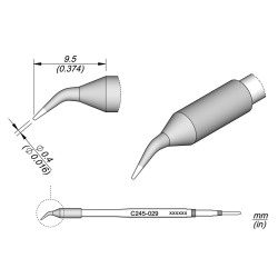 JBC C245 029 TIP CARTRIDGE 0.4 mm Conical Bent Diam. 0.4 S2