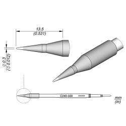 JBC C245 030 TIP CARTRIDGE 0.3 mm Cartridge Conical Diam. 0.3