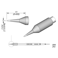 JBC C245 032 TIP CARTRIDGE 0.4 mm Cartridge Conical Diam. 0.4