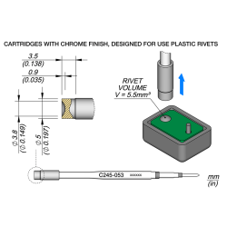 JBC C245 053 TIP CARTRIDGE A = 5 mm B = 3.8 mm Heat Stacking Diam. 3.8