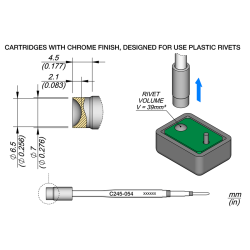 JBC C245 054 TIP CARTRIDGE A = 7 mm B = 6.5 mm Heat Stacking  Diam. 6.5