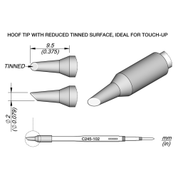 JBC C245 102 TIP CARTRIDGE 2 mm Cartridge Bevel Diam. 2