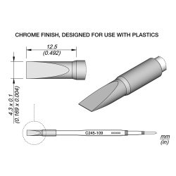 JBC C245 109 SOLDER TIP 4.3 x 0.1 mm Cartridge Conformal Coating Removal 4.3 x 0.1 (not for soldering)