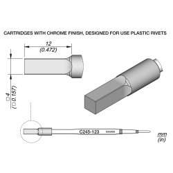 JBC C245 123 TIP CARTRIDGE 4 x 4 mm Heat Stacking 4 x 4