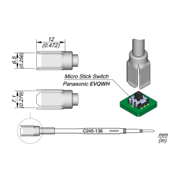 JBC C245 136 TIP CARTRIDGE 7.1 x 6.5 mm Cartridge Micro Stick Switch