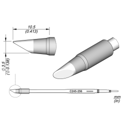 JBC C245 256 TIP CARTRIDGE * 20 mm longer Cartridge Bevel Diam. 3.5 HT L