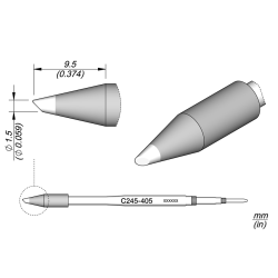 JBC C245 405 TIP CARTRIDGE 1.5 mm Cartridge Bevel Diam. 1.5 HT