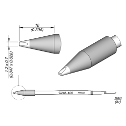 JBC C245 406 TIP CARTRIDGE 1.2 x 0.7 mm Cartridge Chisel 1. 2 x 0. 7 HT