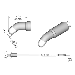 JBC C245 628 TIP CARTRIDGE 4 mm Conical Bent Diam. 4 HT