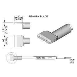 JBC C245 730 TIP CARTRIDGE 10 mm Cartridge Blade 10.0 S2