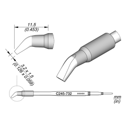 JBC C245 732 TIP CARTRIDGE 3.2 x 1.5 mm Chisel Bent 3.2 x 1.5