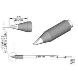 JBC C245 742 TIP CARTRIDGE 0.8 x 0.6 mm Cartridge Chisel 0.8 x 0.6 HT