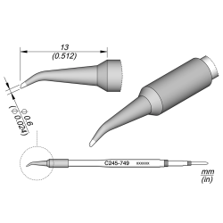 JBC C245 749 TIP CARTRIDGE 0.6 mm Bevel Bent Bevel Diam. 0.6 S2