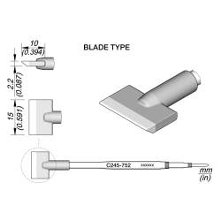 JBC C245 752 TIP CARTRIDGE A = 15 mm Cartridge Blade 15. 0