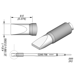 JBC C245 756 TIP CARTRIDGE 4.8 x 1 mm Cartridge Chisel 4.8 x 1 HT