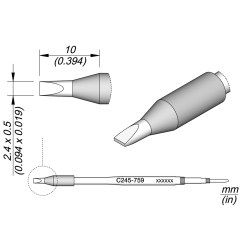 JBC C245 759 TIP CARTRIDGE Cartridge Chisel 2.4 x 0.5 HT