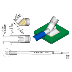 JBC C245 760 TIP CARTRIDGE Diam. 3.5 mm Cartridge Barrel Diam. 3.5