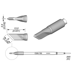 JBC C245 765 TIP CARTRIDGE A =  6 mm B = 0.4 mm Cartridge Knife 6.0 x 0.4 S1