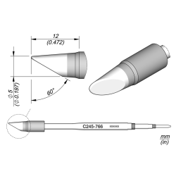 JBC C245 766 TIP CARTRIDGE 8.8 mm Cartridge Bevel Diam. 5