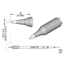 JBC C245 773 TIP CARTRIDGE 0.8 x 0.3 mm Cartridge Chisel 0.8 x 0.3