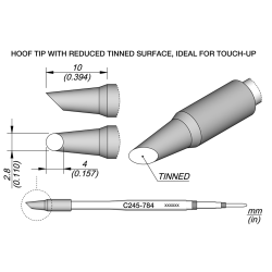 JBC C245 784 TIP CARTRIDGE 2.8 mm Cartridge Bevel Diam. 2.8