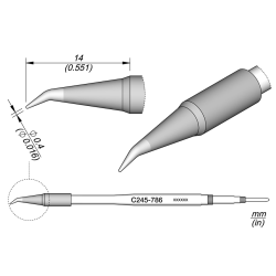 JBC C245 786 TIP 0.4 mm Conical Bent Diam. 0.4 S4