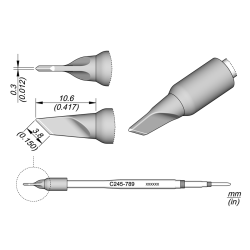 JBC C245 789 TIP CARTRIDGE A = 3.5 mm B = 0.3 mm Cartridge Knife 3.5 x 0.3