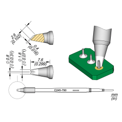 JBC C245 790 TIP CARTRIDGE Diam. 0.8 mm Cartridge Barrel Diam. 0.8