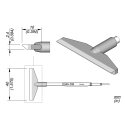 JBC C245 792 TIP CARTRIDGE A =40 mm Cartridge Blade 40.0