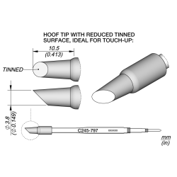 JBC C245 797 TIP CARTRIDGE 3.8 mm Cartridge Bevel Diam. 3.8