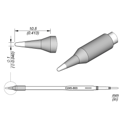 JBC C245 803 TIP CARTRIDGE * 20 mm longer Cartridge Conical Diam. 1.0 L