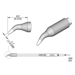 JBC C245 804 TIP CARTRIDGE *20 mm longer Conical Bent Diam. 1.0 L