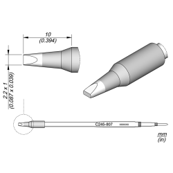 JBC C245 807 TIP CARTRIDGE * 20 mm longer Cartridge Chisel 2.2 x 1 L