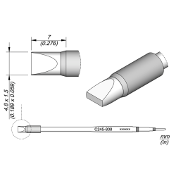 JBC C245 808 TIP CARTRIDGE * 20 mm longer Cartridge Chisel 4.8 x 1.5 HT L