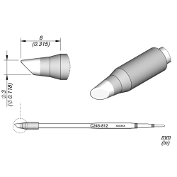 JBC C245 812 TIP CARTRIDGE * 20 mm longer Cartridge Bevel Diam. 3 L