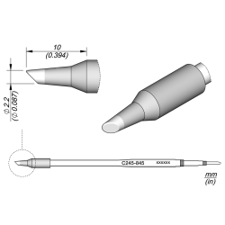 JBC C245 845 TIP CARTRIDGE * 20 mm longer Cartridge Bevel Diam. 2.2 L