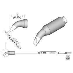 JBC C245 846 TIP CARTRIDGE *20 mm longer Chisel Bent 2.2 x 1 L